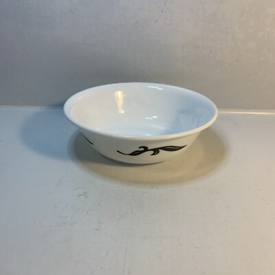 Corelle Corning LYRICS 6-1/4''  Cereal/Soup Bowl White / Black Leaves REPLACEMENT