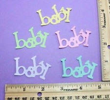     10 BABY PHRASE cardstock paper die cut embellishments scrapbook