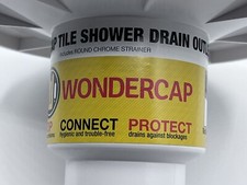 Shower Drain With Strainer 4 Inch White Round Chrome Plated Brass Tile
