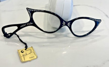 Woman's Black Cateye Opera foldable Eyewear with rhinestones eyeglasses Paris