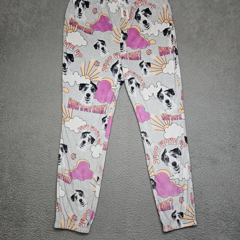 Pantalones de dormir Justice para jóvenes XLP estampado de perro tirar con cordón ropa de dormir informal Foto 3 de 4