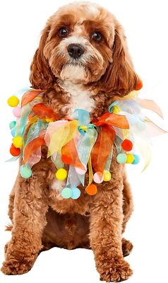 Pom-Pom Party Collar Fancy Dress Up Halloween Dog Cat Pet Costume Accessory