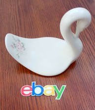 Vintage Pfaltzgraff SWAN White PORCELAIN Bathroom Hand Towel Holder USA 7.5 NICE
