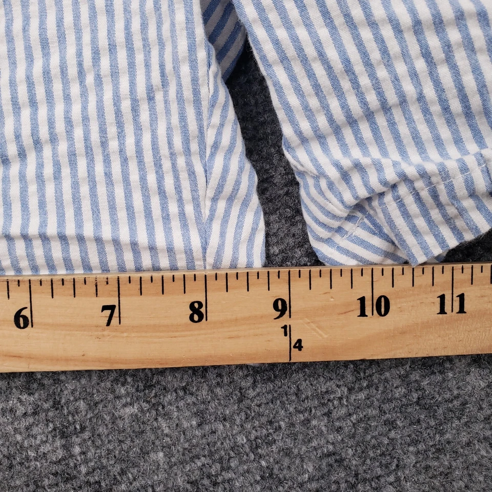 Pantalones Cortos Brooks Brothers Niños 14Y Jóvenes Azul Seersucker Rayas Elastizados Frente Plano Foto 4 de 4