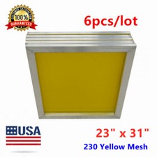 6PACK 23" x 31" Aluminum Silk Screen printing Frame - 230 Yellow Mesh US Stock