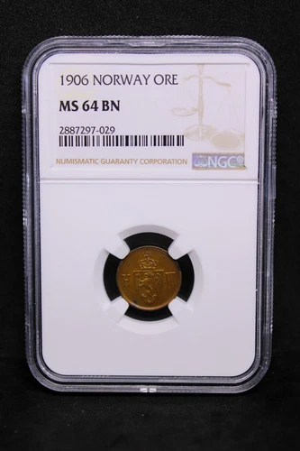 1 ore 1906, Norway King Haakon VII. KM-361. NGC MS64 BN