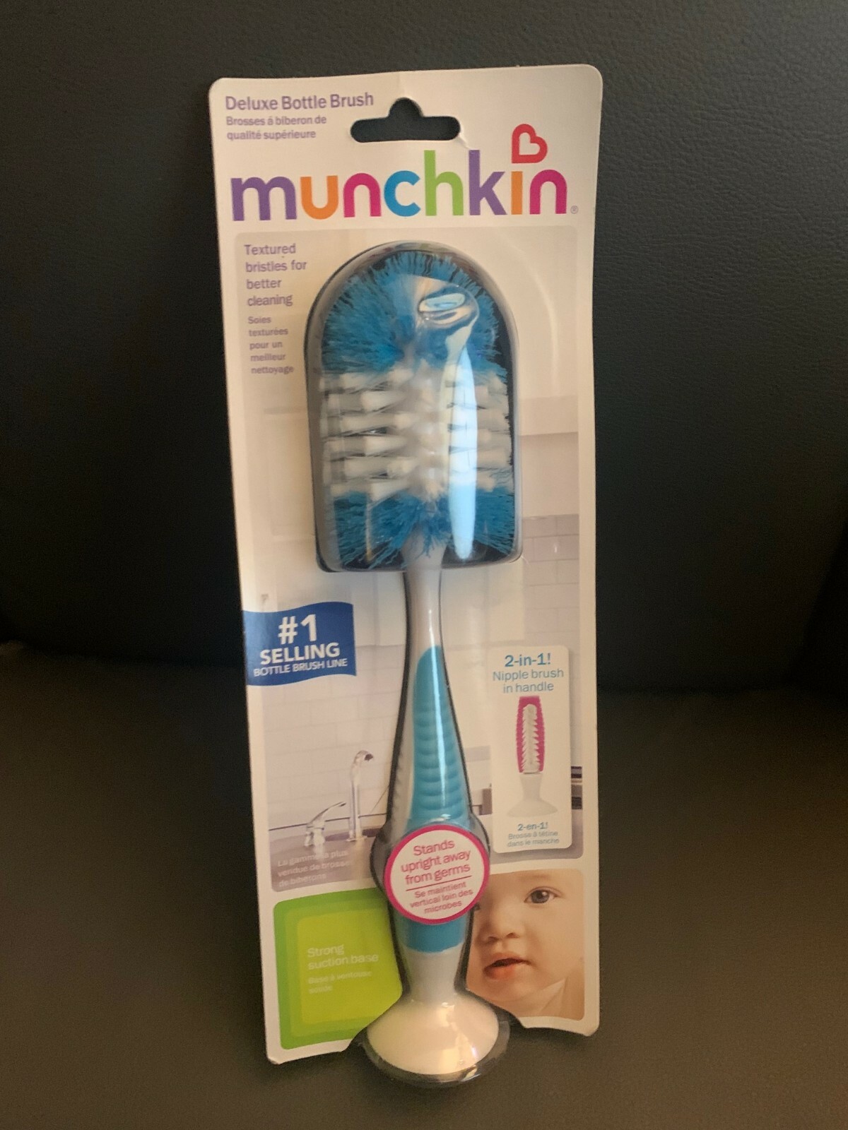 munchkin 2pk baby bottle & nipple brush