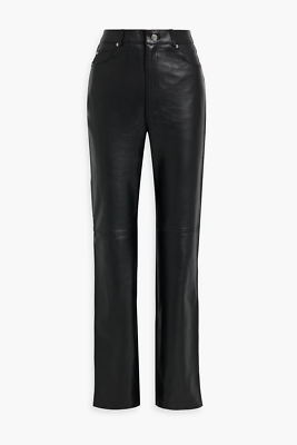 Grlfrnd Straight-leg High Waist Leather Pants Black Size 24
