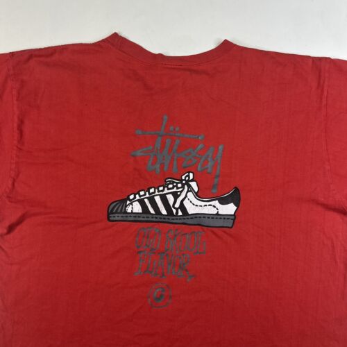 Vintage New Stussy Red Constant Elevation Causes Expansion Tee T-Shirt XL