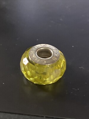 Chamilia Bead Jeweled Collection - Yellow Faceted Glass Charm 925