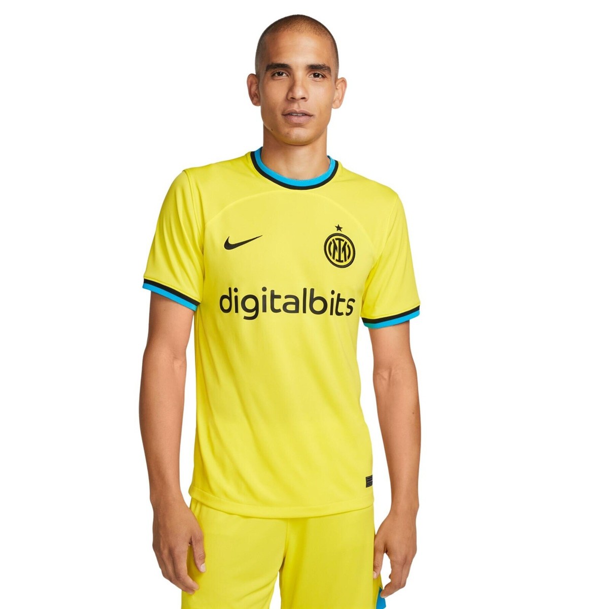 New Nike Inter Milan SS 2022/23 Third Jersey Yellow Men's New Nike Inter Milan SS 2022/23 Third Jersey Yellow Men's