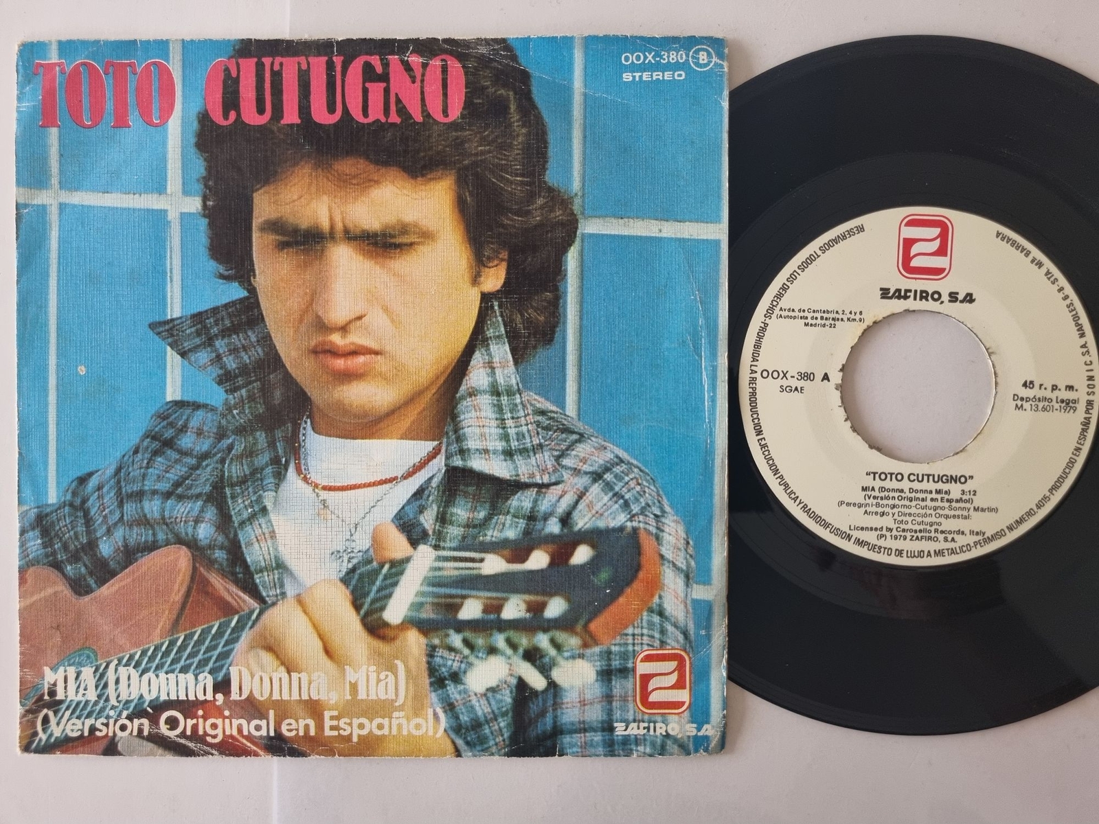 Toto Cutugno - Mia (Donna, donna mia) 7'' Vinyl Spain SUNG IN SPANISH