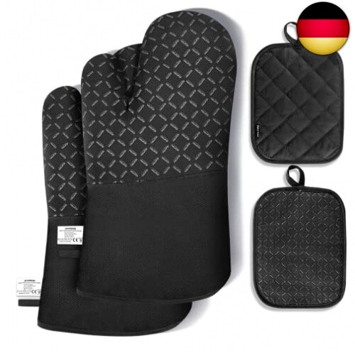 AYADA Ofenhandschuhe Katze - 2er Set Backhandschuhe Waschbar