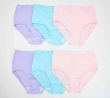 Breezies Original Cotton Brief Panties Size 11 A632206 Set of 6 Pastel Pack