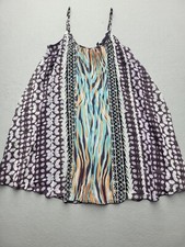 Express Women Dress Small Multi Tent Sleeveless Short Floral Polyester Casual