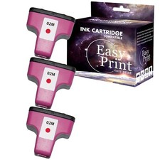 3PK replace for HP 02 Magenta Ink Cartridge for PhotoSmart 3108 3210 C6100