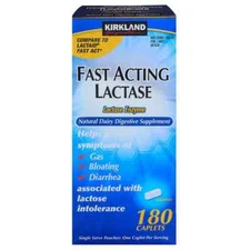 Kirkland Signature Fast Acting Lactase, 180 Caplets