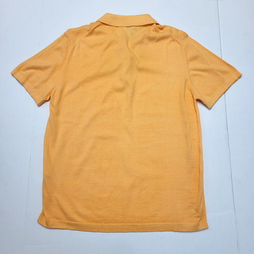 $195 New Crossley SS Knit Polo Shirt Men's Large L ORANGE Cotton Made in ITALY - Picture 2 of 5