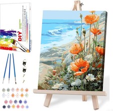 Paint by Numbers for Adults Beginner Flowers,Paint 12 x 16 inches, DKH002