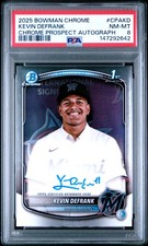 147292642 Kevin Defrank 2025 Bowman Chrome #CPA-KD Auto 1st RC PSA 8