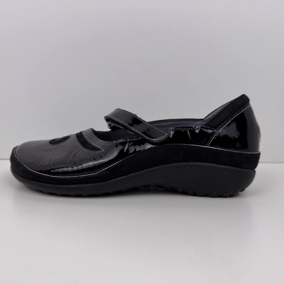 Naot Negro Charol Gamuza Mary Jane Matai Remolino Pisos Talla 37 EE. UU. 6 Foto 3 de 4