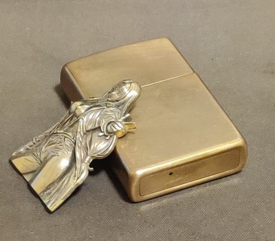 Vintage brass Relief art sculpture badge DIY lighter decoration sticker