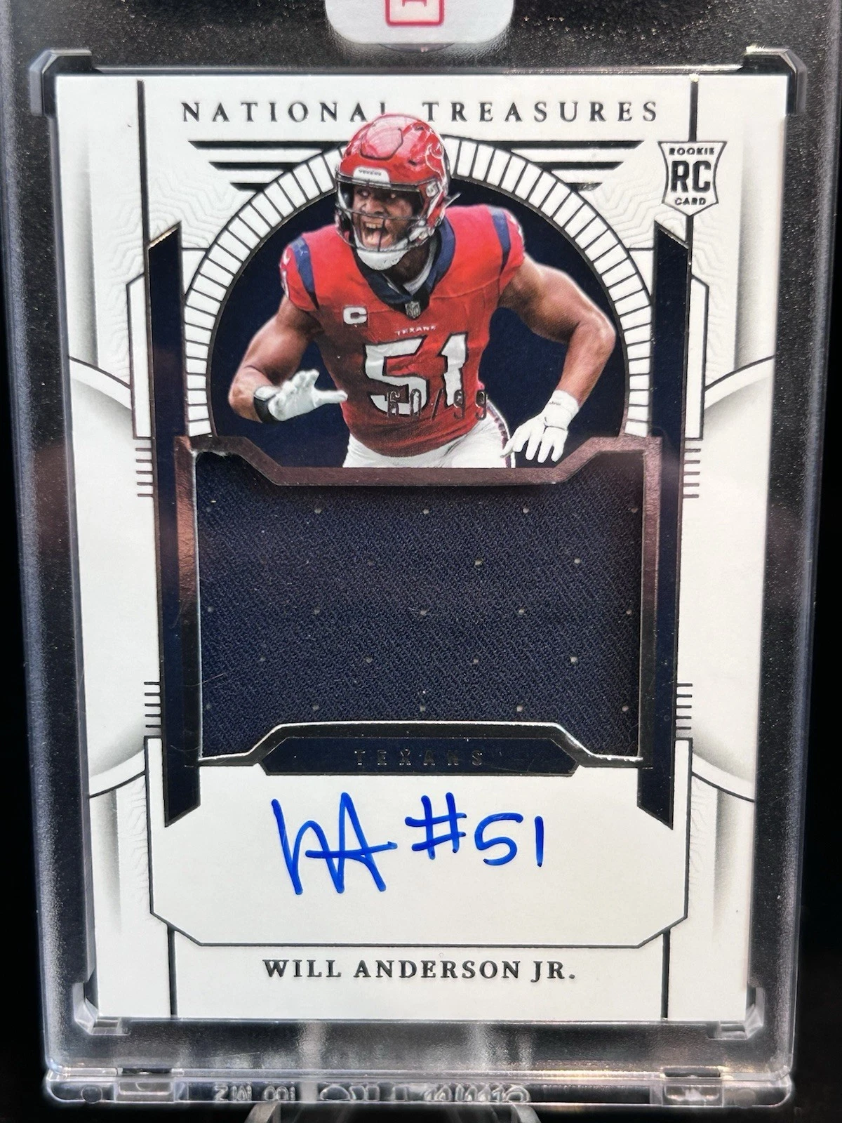 2023 National Treasures RPA /99 Will Anderson Jr Rookie Patch Auto RC #194 Texan