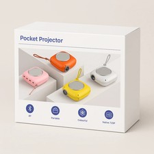 Pocket Projector, Bluetooth Portable Mini Projector, Native 720P HD (Color Varie