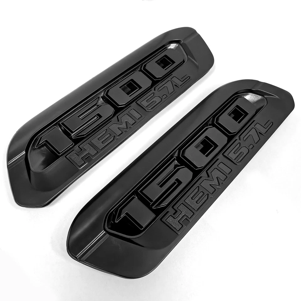 2x Insignia capó izquierdo derecho emblema OEM HEAVY DUTY para RAM 1500 RAM1500 negro Foto 2 de 4