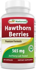 Best Naturals Hawthorn Berry 565 mg 180 Capsules 180 180 Count Pack of 1