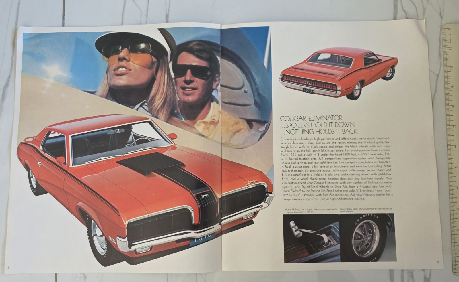 1970 Mercury Cougar XR7 Eliminator Convertible Dealership Sales Brochure 70 thumbnail 6