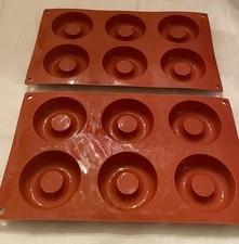 Silikomart Flexible Silicone Bakeware, Donut Pan Sheets Lot Of Two Made In Italy