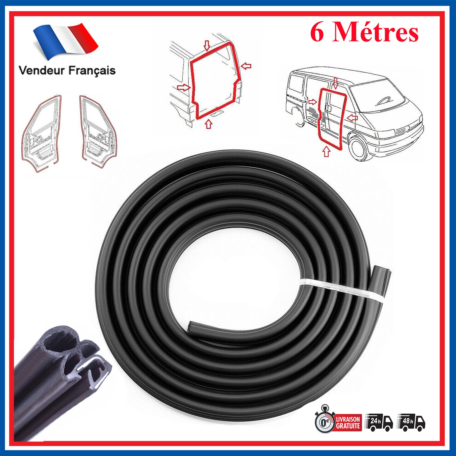 Joint étanchéité porte VW T4 camping-car pour isoler vos road-trips de 1990 à 2003