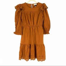 Universal Thread Cotton Peasant Dress Brown Size Small
