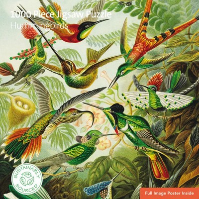 Adult Sustainable Jigsaw Puzzle V&a: Hummingbirds | Flame Tree Publishing | 1 S.