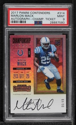 2017 Contenders RPS Championship Ticket 6/49 Marlon Mack Rookie Auto RC 11ci