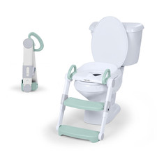 Foldaway Ladder Potty, Adjustable Step Stool Toilet Trainer Seat, Folds Flat for