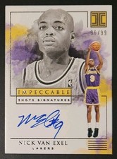 Nick Van Exel 2019-20 Impeccable IMPECCABLE SHOTS SIGNATURES On Card Auto #'d/99