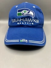 Vtg Seattle Seahawks Hat Cap Strapback Blue Twins Enterprise NFL