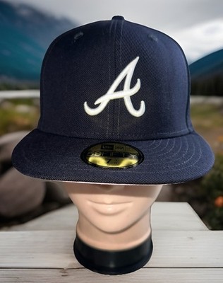 売約済みNew Era Atlanta Braves ジュエリーキャップ EUC New Era 59Fifty Atlanta Braves Fitted Cap Sz 7 1/4 Rare Pink