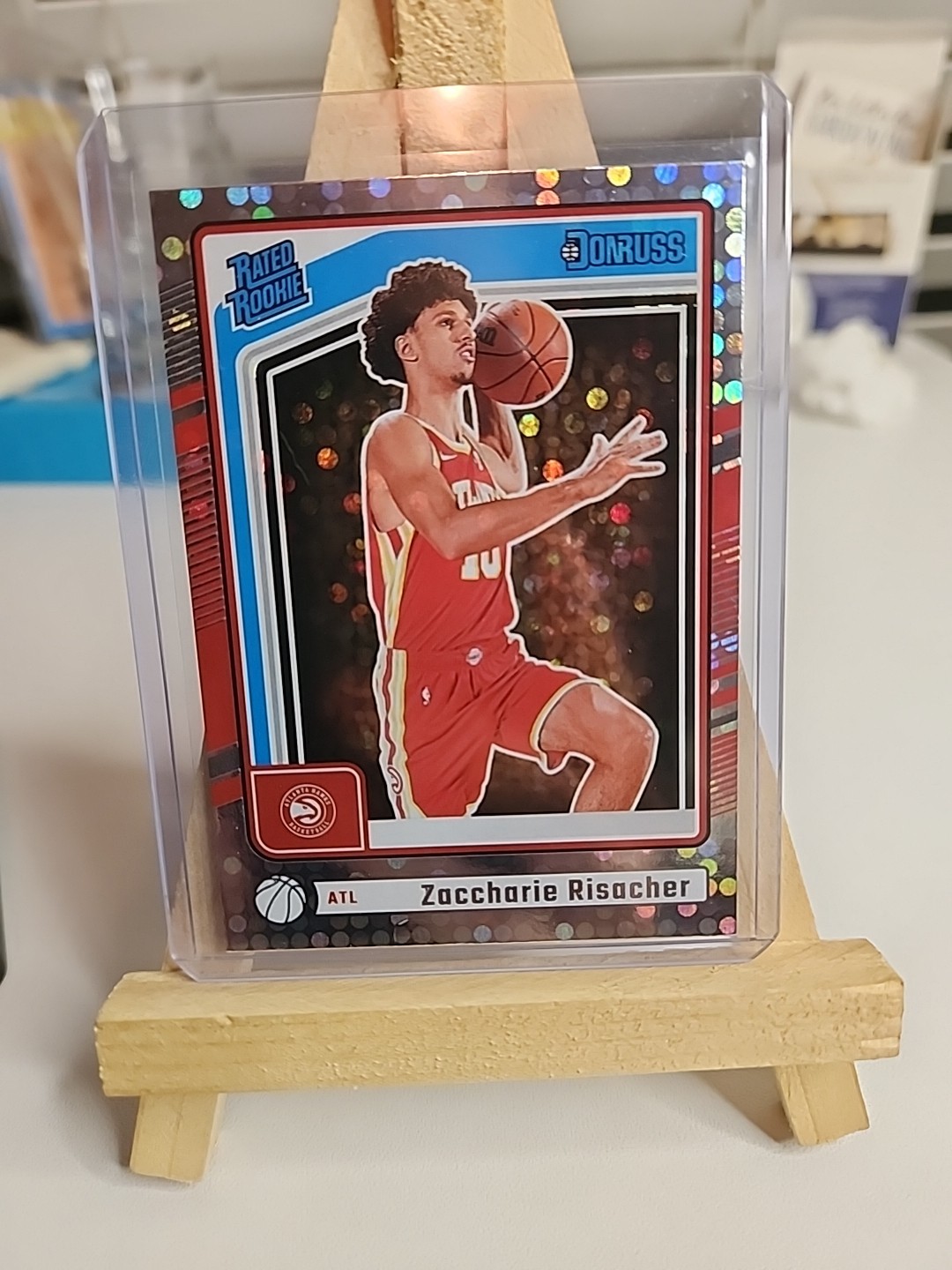 2024-25 Panini Donruss - Rated Rookie Zaccharie Risacher #219 Disco (RC) Hawks