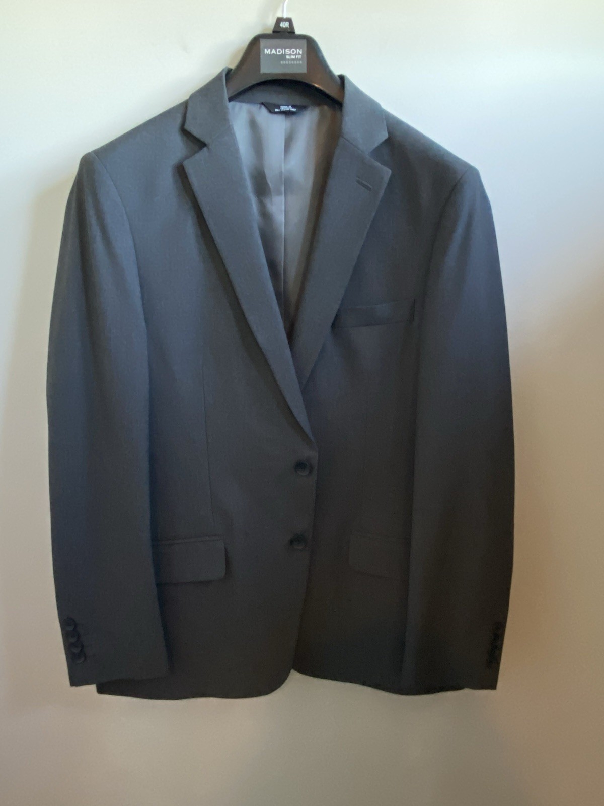 J.M. Haggar Men's Slim Fit Charcoal Gray Blazer 42R Sport Coat Suit Jacket