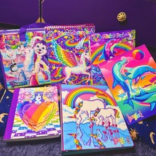 Lisa Frank Bundle- Binder, Folder, Stickers  More