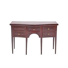 Mueble aparador vintage miniatura de madera de caoba con 5 cajones para casa de muñecas 1:12