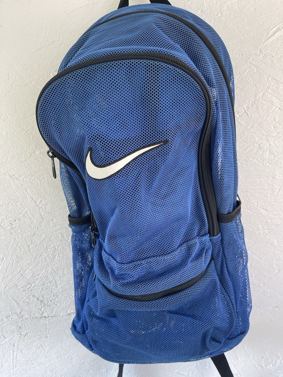 Nike Blue Mesh Backpack Unisex Kids Adjustable Strap Polyester Sports  School | eBay