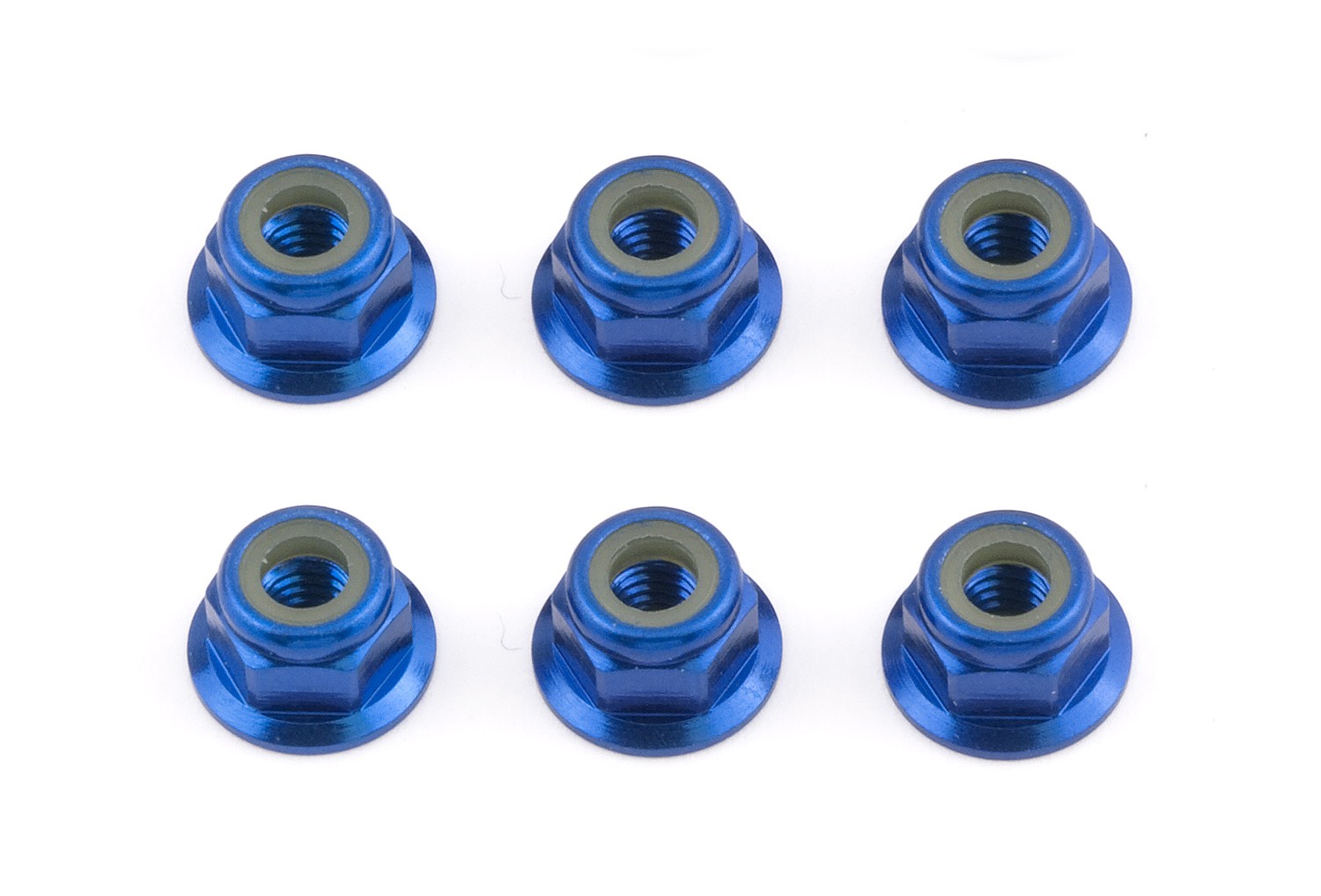 Team Associated 31551 FT M4 Flange Lock Nut, Blue Aluminum