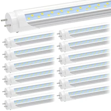 JESLED T8 T12 4FT LED Type B Tube Light Bulbs 24W 6000K-6500K 3000LM 48 Inch Rep