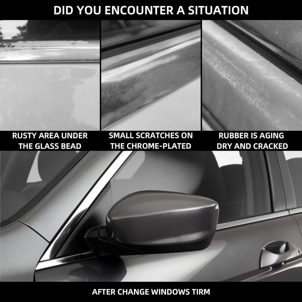 4 piezas Burlete de ventana moldura para Honda Accord sedán 4 puertas 2008-2012 Foto 4 de 4