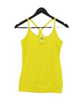 Adidas Women's T-Shirt UK 8 Yellow Polyester with Spandex Sleeveless Basic