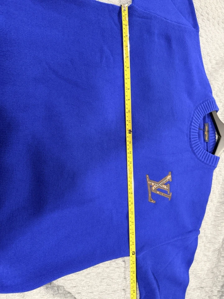 Suéter tejido cuello redondo logotipo bloque de color verde amarillo rojo Louis Vuitton para hombre talla XL Foto 2 de 4